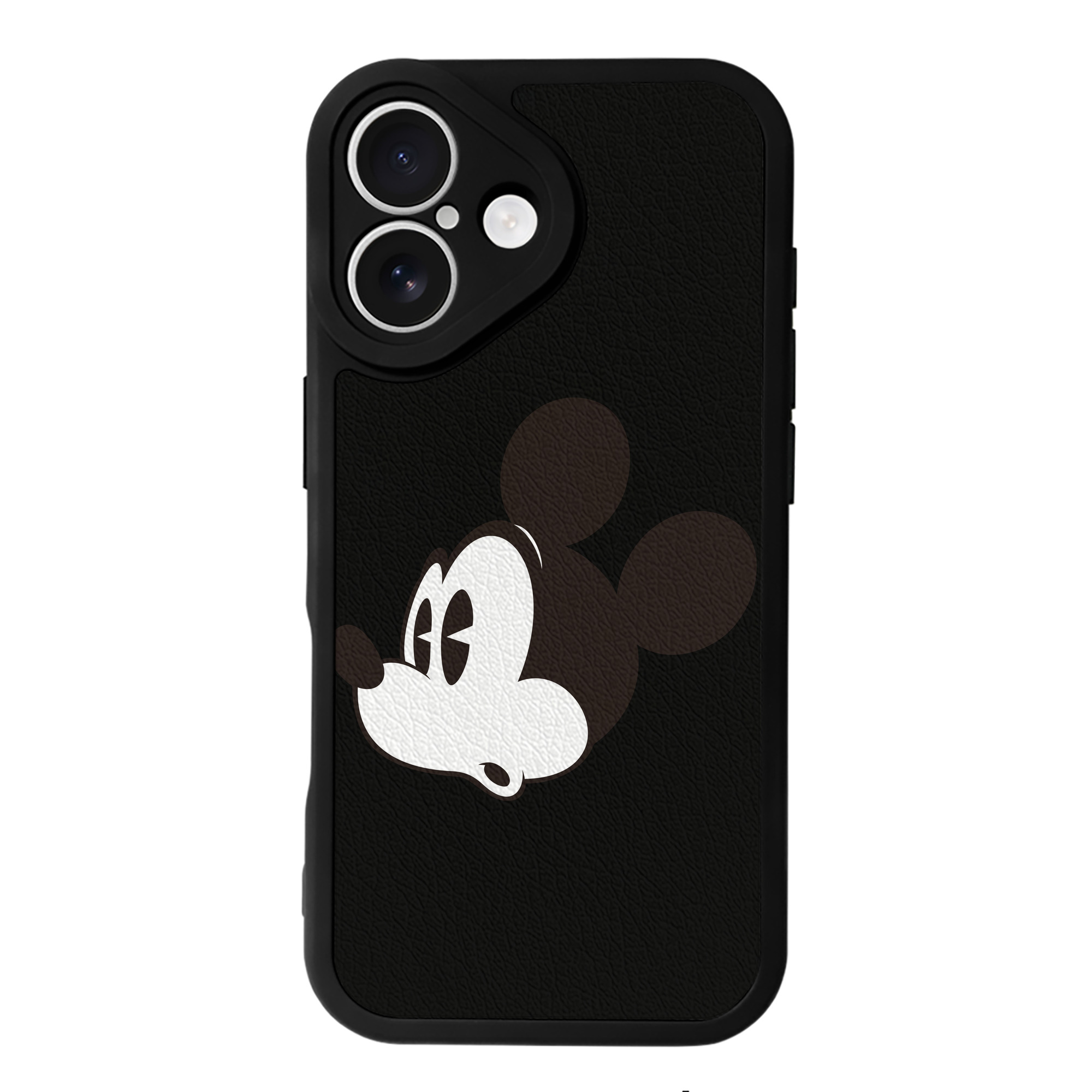 （画像用） ミッキーマウス Mickey Mouse 【iPhone 16シリーズ対応】シリコンスマホケース（レザー調） 材質：シリコン